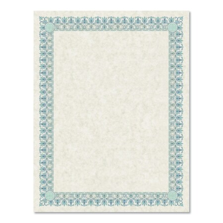 Southworth Parchment Certificates, Academic, 8.5 x 11, Ivory with Green/Blue Border, 25PK CT3R